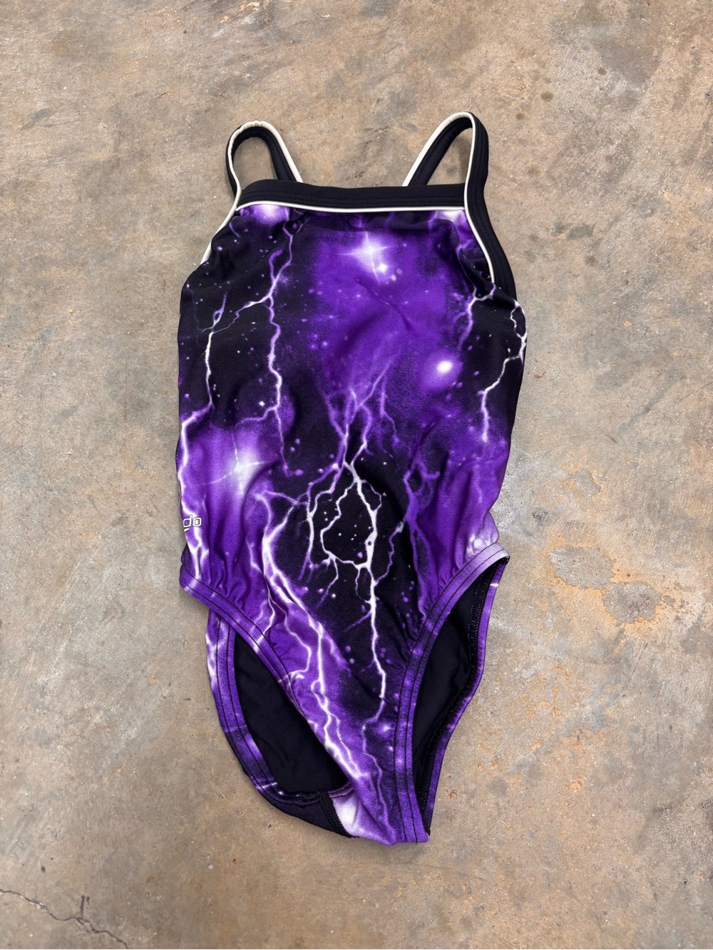 Speedo Purple Lightning Galaxy Competitive One-Piece Swimsuit Youth Size 24